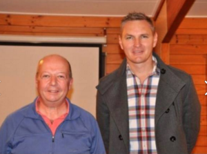 Matt Yallop (right) with Andy Bryant -Devonport Rotary co-director of Youth and Vocational 